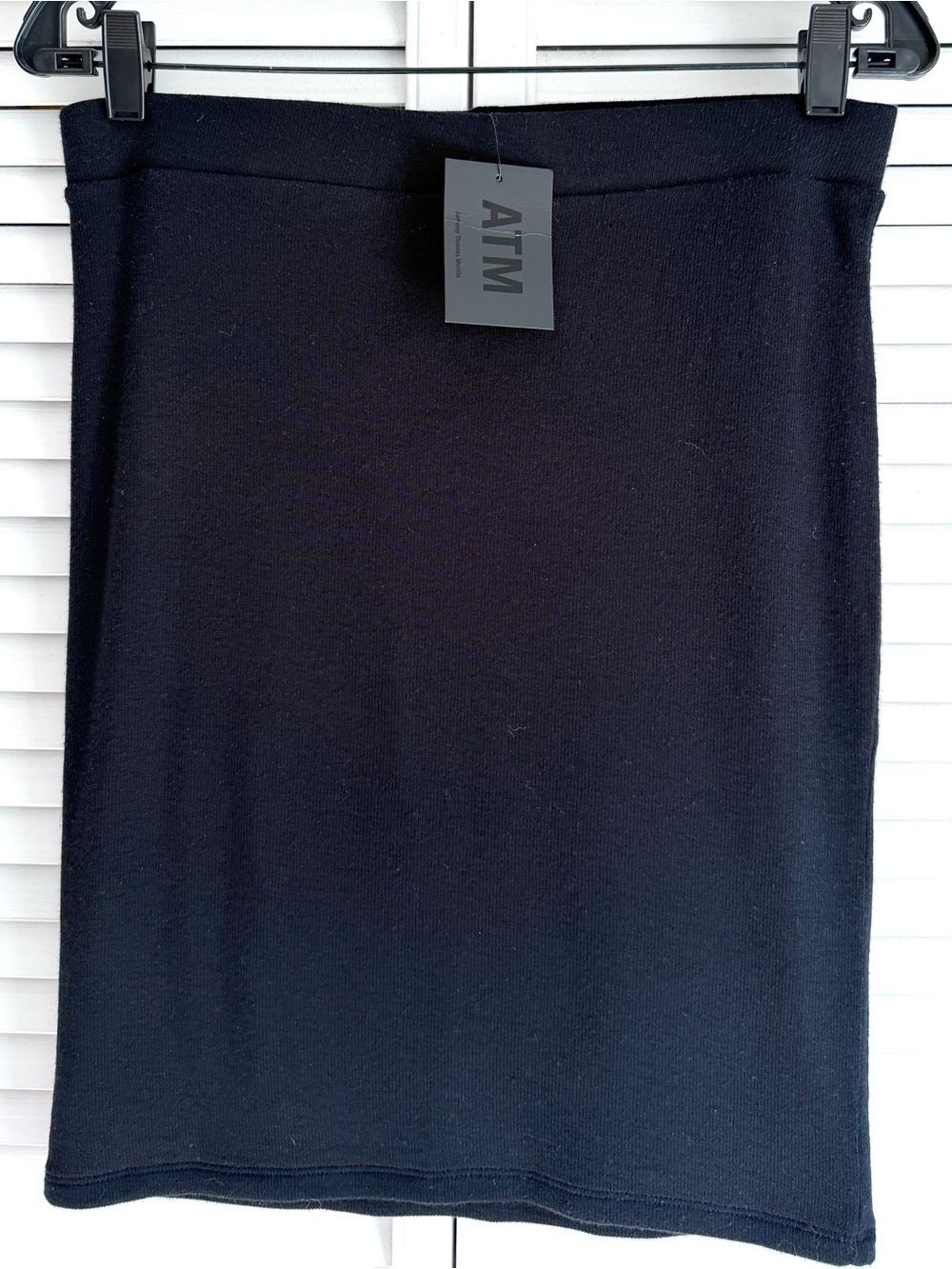 M🖤 ATM Anthony Thomas Melillo Micromodal Ribbed Black Pull On Skirt *NWT*